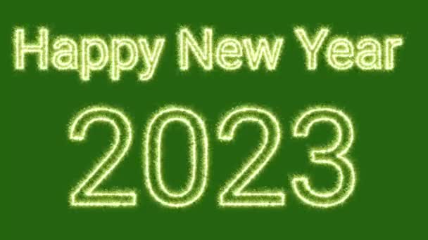 快乐新年2023动画绿屏 摘要技术 工程人工智能 无缝圈4K视频 3D动画 超高清晰度 4K视频 — 图库视频影像