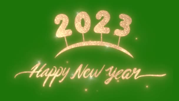 Mutlu Yıllar 2023 Animasyon Yeşil Ekran Soyut Teknoloji Bilim Mühendislik — Stok video
