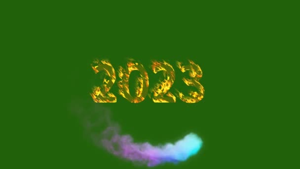 Новым 2023 Годом Анимация Зеленый Экран Абстрактные Технологии Наука Инженерный — стоковое видео