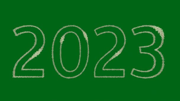 Gelukkig Nieuwjaar 2023 Animatie Groen Scherm Abstract Technologie Wetenschap Engineering — Stockvideo