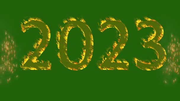 Ευτυχισμένο Νέο Έτος 2023 Animation Πράσινη Οθόνη Αφηρημένη Τεχνολογία Επιστήμη — Αρχείο Βίντεο