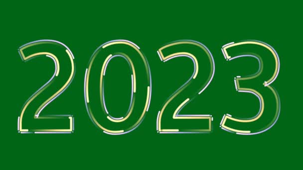 Feliz Año Nuevo 2023 Animación Pantalla Verde Tecnología Abstracta Ciencia — Vídeos de Stock