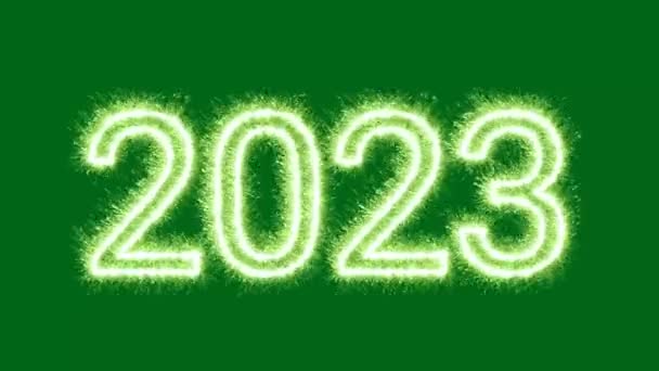 Feliz Año Nuevo 2023 Animación Pantalla Verde Tecnología Abstracta Ciencia — Vídeo de stock