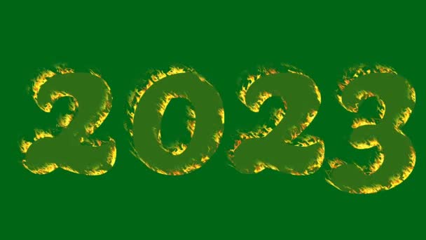 Feliz Ano Novo 2023 Animação Tela Verde Tecnologia Abstrata Ciência — Vídeo de Stock