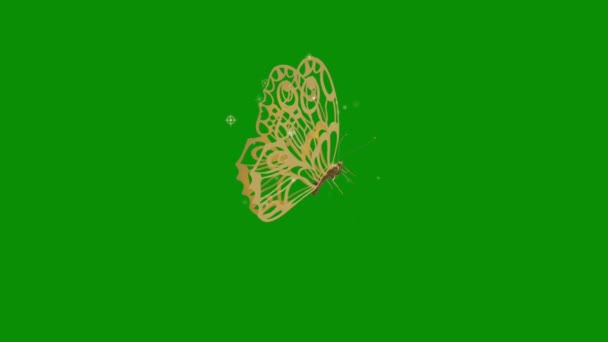 Mariposa Volando Pantalla Verde Tecnología Abstracta Ciencia Ingeniería Artificialintelligence Seamless — Vídeos de Stock