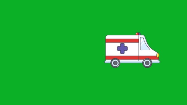 Ambulance Zelená Obrazovka Abstraktní Technologie Věda Inženýrské Umělé Inteligence Bezešvé — Stock video