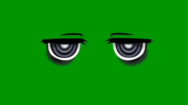Мультфильм Глаза Анимации Зеленый Экран Абстрактные Технологии Наука Инженерный Искусственный — стоковое видео