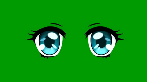 Мультфільм Очі Анімація Зелений Екран Абстрактні Технології Наука Інженерний Штучний — стокове відео