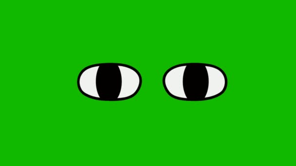Мультфильм Глаза Анимации Зеленый Экран Абстрактные Технологии Наука Инженерный Искусственный — стоковое видео