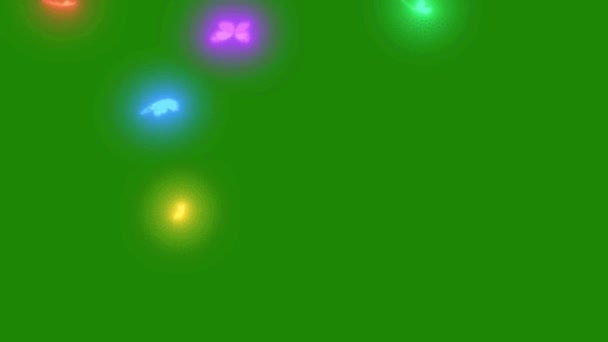 蝶の緑の画面 抽象技術 工学人工知能 シームレスループ4Kビデオ 3Dアニメーション 超高精細 4Kビデオ — ストック動画