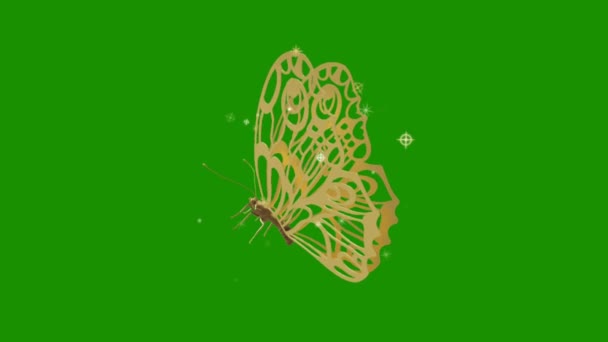 Motýlí Zelená Obrazovka Abstraktní Technologie Věda Inženýrské Umělé Inteligence Bezešvé — Stock video