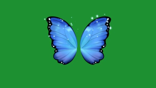 Зелений Екран Метелика Абстрактні Технології Наука Інженерний Штучний Інтелект Безшовний — стокове відео