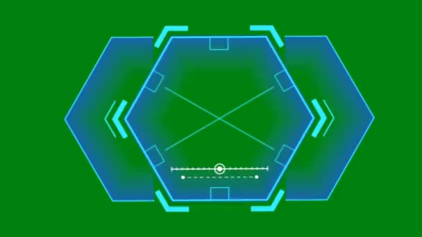 Hudターゲット緑の画面 抽象技術 工学人工知能 シームレスループ4Kビデオ 3Dアニメーション 超高精細 4Kビデオ — ストック動画