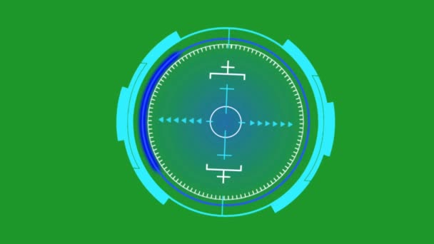Hud Target Green Screen Abstract Technology Science Engineering Artificialintelligence Seamless — стокове відео