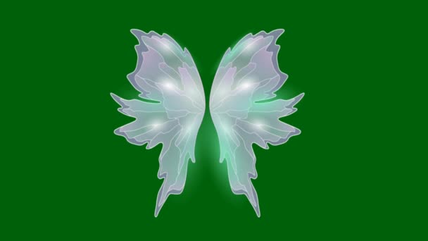 Fairy Wings Green Screen Abstrakte Technologie Wissenschaft Technische Künstliche Intelligenz — Stockvideo