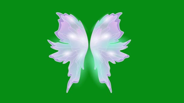 Fairy Wings Green Screen Abstract Technology Science Engineering Artificialintelligence Seamless — Stock Video