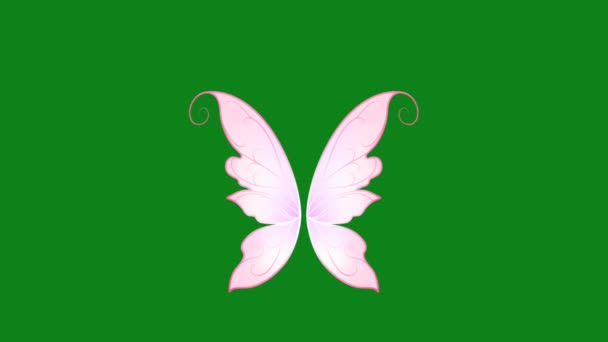 妖精の翼緑の画面 抽象技術 工学人工知能 シームレスループ4Kビデオ 3Dアニメーション 超高精細 4Kビデオ — ストック動画