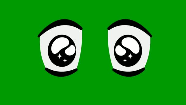 Cartoon Eyes Green Screen Effects Abstrak Technology Science Engineering Artificial — Stok Video