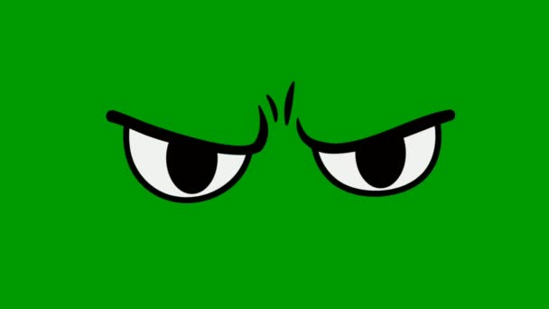Мультфильм Глаза Зеленый Экран Эффекты Абстрактные Технологии Наука Инженерный Искусственный — стоковое видео