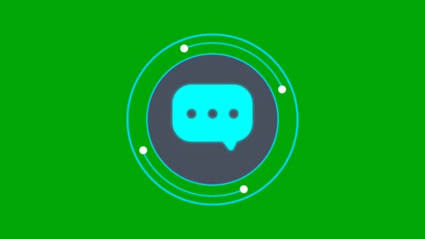 Ikona Społeczna Zielony Ekran Tła Abstrakcyjna Technologia Nauka Inżynieria Sztuczna — Wideo stockowe