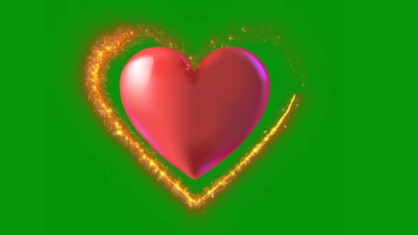 Heart Green Screen Abstract Technology Science Engineering Artificial Intelligence Seamless — Stock Video