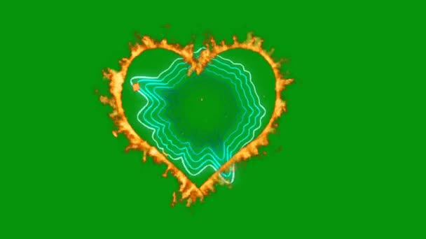 Экран Heart Green Технология Abstrap Наука Инженерный Искусственный Интеллект Видео — стоковое видео