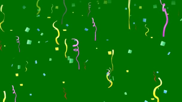 Confetti Green Screen Technologia Abstrakcyjna Nauka Inżynieria Sztucznainteligencja Płynna Pętla — Wideo stockowe