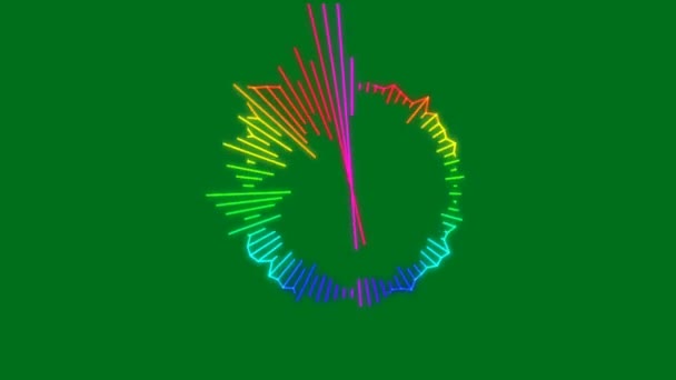Аудіо Спектр Зелений Екран Абстрактні Технології Наука Інженерний Штучний Інтелект — стокове відео