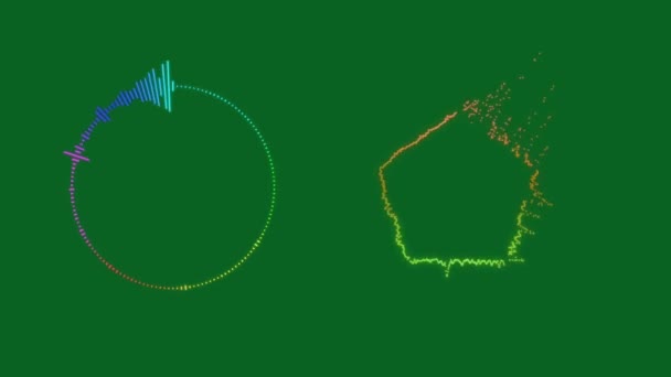 Аудио Спектр Зеленый Экран Абстрактные Технологии Наука Инженерный Искусственный Интеллект — стоковое видео