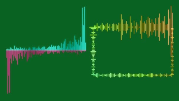 Audio Spektrum Zelené Obrazovky Abstraktní Technologie Věda Inženýrství Umělá Inteligence — Stock video