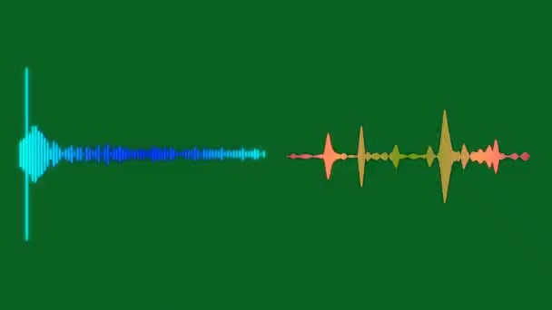 Ses Spektrumu Yeşil Ekran Soyut Teknoloji Bilim Mühendislik Yapay Zeka — Stok video
