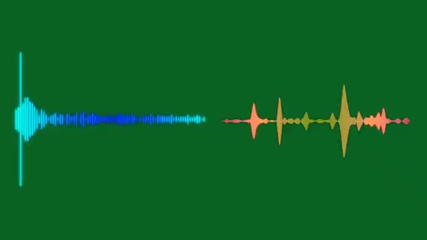 Аудіо Спектр Зелений Екран Абстрактні Технології Наука Інженерний Штучний Інтелект — стокове відео