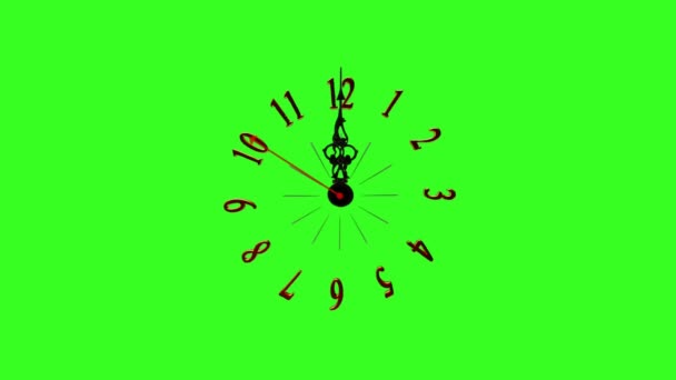 Ρολόι Premium Ποιότητας Πράσινη Οθόνη Αφηρημένη Τεχνολογία Επιστήμη Μηχανική Τεχνητή — Αρχείο Βίντεο