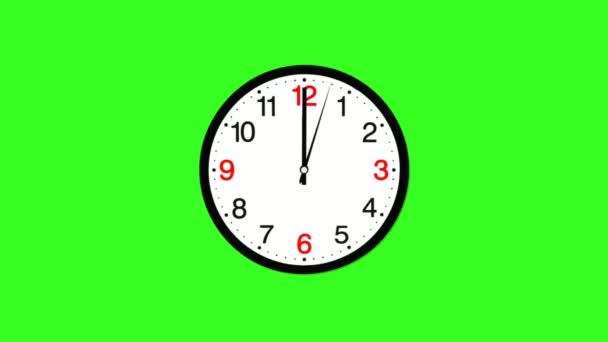 Zegar Jakość Premium Zielony Ekran Technologia Abstrakcyjna Nauka Inżynieria Sztuczna — Wideo stockowe