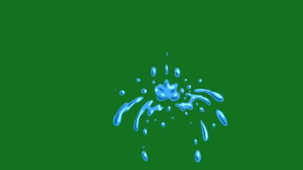ウォータースプラッシュプレミアム品質グリーンスクリーン 抽象技術 工学人工知能 シームレスループ4Kビデオ 3Dアニメーション 超高精細 — ストック動画