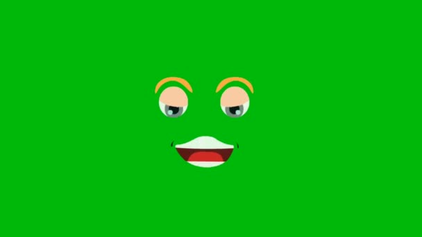 Cartoon Face Premium Quality Green Screen Footage Abstract Technology Science — Stock Video