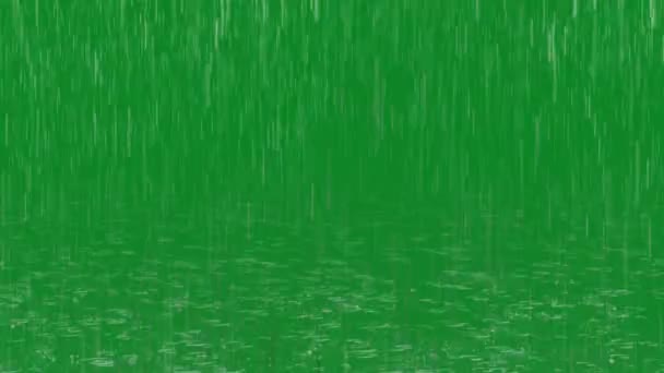 Yağmur Animasyonu Video Yeşil Ekran Soyut Teknoloji Bilim Mühendislik Yapay — Stok video