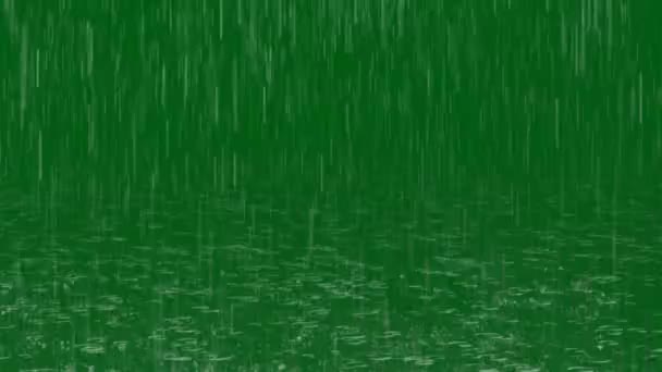 Дощ Анімований Відео Зелений Екран Абстрактні Технології Наука Інженерний Штучний — стокове відео