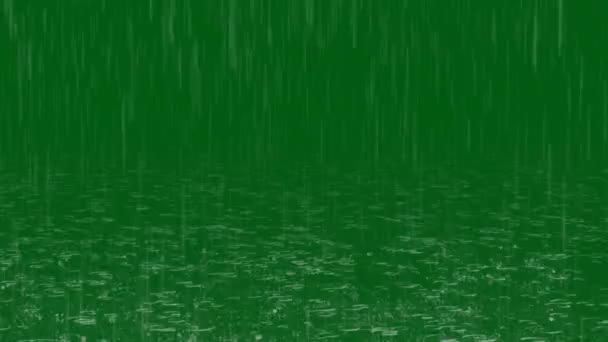 Дощ Анімований Відео Зелений Екран Абстрактні Технології Наука Інженерний Штучний — стокове відео