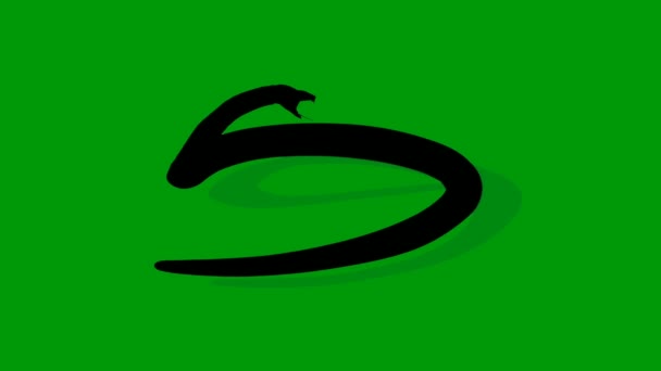 Змія Преміум Якості Зелений Екран Ефект Абстрактна Технологія Наука Інженерний — стокове відео