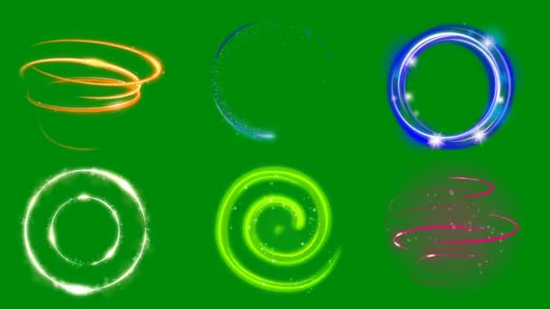 Swirl Premium Quality Анімація Зеленого Екрану Абстрактна Технологія Наука Інженерний — стокове відео