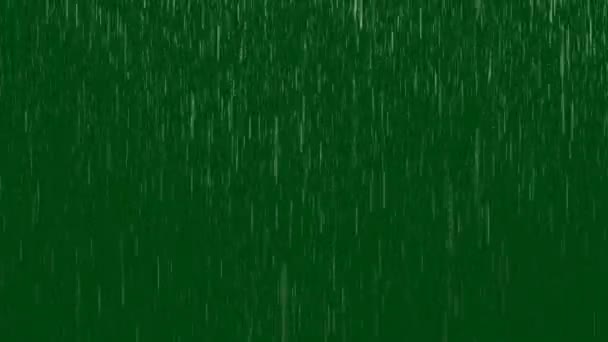 Качество Дождя Зеленый Экран Vfx Анимации Зеленый Экран Абстрактные Технологии — стоковое видео