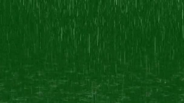 Regen Premium Kwaliteit Groen Scherm Beeldmateriaal Vfx Animatie Groen Scherm — Stockvideo