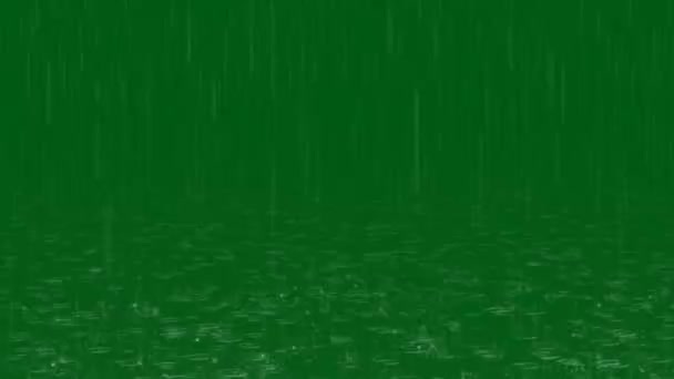 Качество Дождя Зеленый Экран Vfx Анимации Зеленый Экран Абстрактные Технологии — стоковое видео