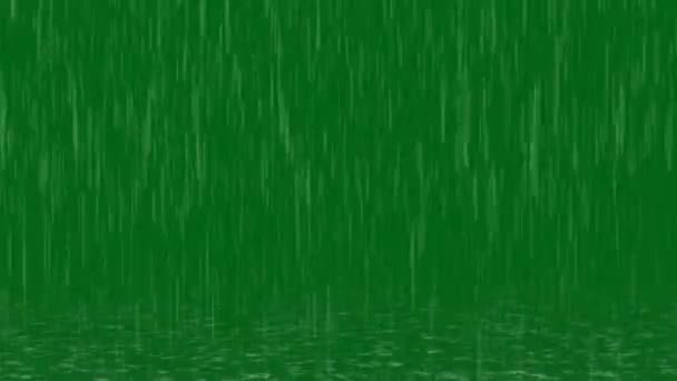 Imágenes Pantalla Verde Calidad Premium Lluvia Pantalla Verde Animación Vfx — Vídeo de stock