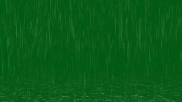 Regen Hoge Kwaliteit Groen Scherm Beeldmateriaal Abstract Technologie Wetenschap Engineering — Stockvideo