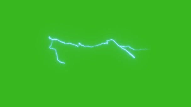 Thunder Hög Kvalitet Grön Skärm Abstrakt Teknik Vetenskap Teknik Artificiell — Stockvideo