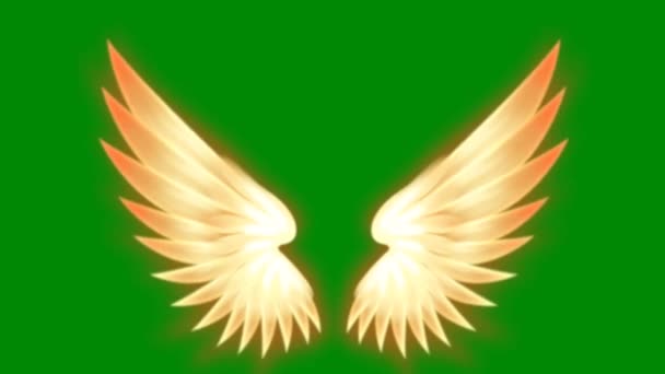 Engel Vleugels Hoge Kwaliteit Groen Scherm Abstract Technologie Wetenschap Engineering — Stockvideo