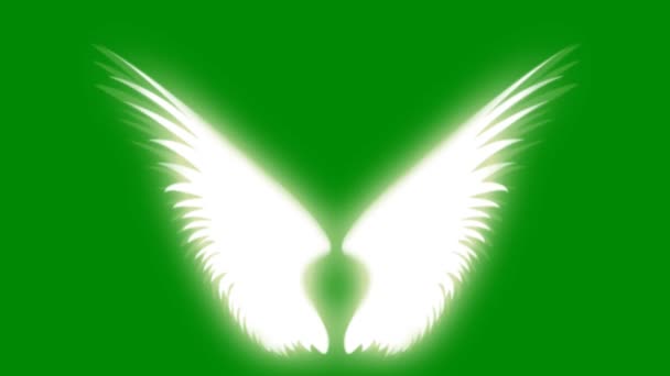 Крылья Ангела Высокое Качество Зеленый Экран Абстрактные Технологии Наука Инженерный — стоковое видео