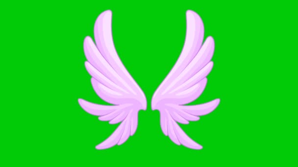 Крылья Ангела Высокое Качество Зеленый Экран Абстрактные Технологии Наука Инженерный — стоковое видео